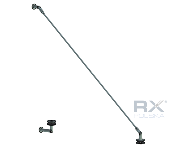 CNP baldakinfeste ENKEL Ø 60mm, AISI 316, SATIN