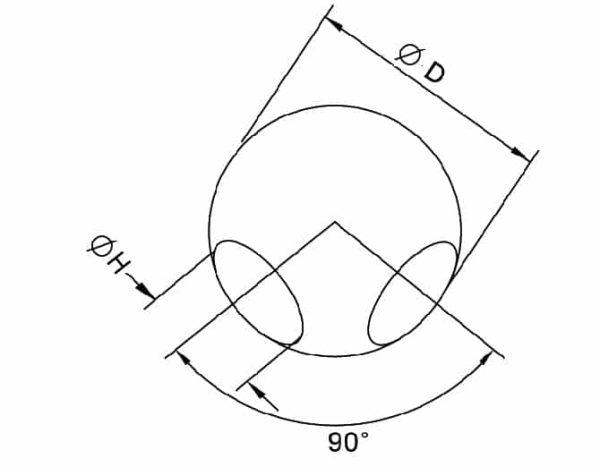 Kule - 20 mm, hjørne - for rør 12 mm, AISI 304, SATIN - Bilde 3