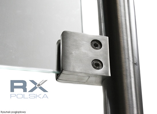 Glassklemme 52x52 for rør 42,4mm, AISI 304, SATIN - Bilde 8