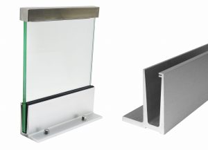 Aluminiumsprofil for glass - toppmontert L