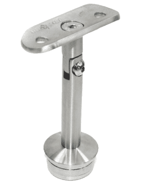 Rekkverkstøtte 42,4mm / 33,7mm, justerbar, AISI 304, SATIN