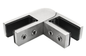 Glassklemme med vinkeljustering 16,76- 21,52 mm, AISI 316, SATIN