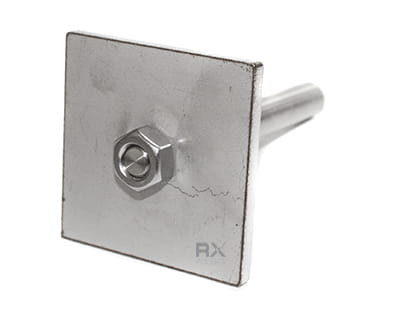 Støtte for rekkverksstolpe 50x50 mm, for sveising, AISI 304, SATIN - Bilde 2