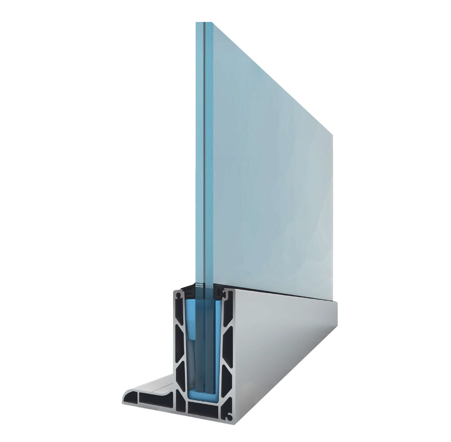 Aluminiumsprofil for glass - feste fra toppen L / 2,5m - Bilde 2