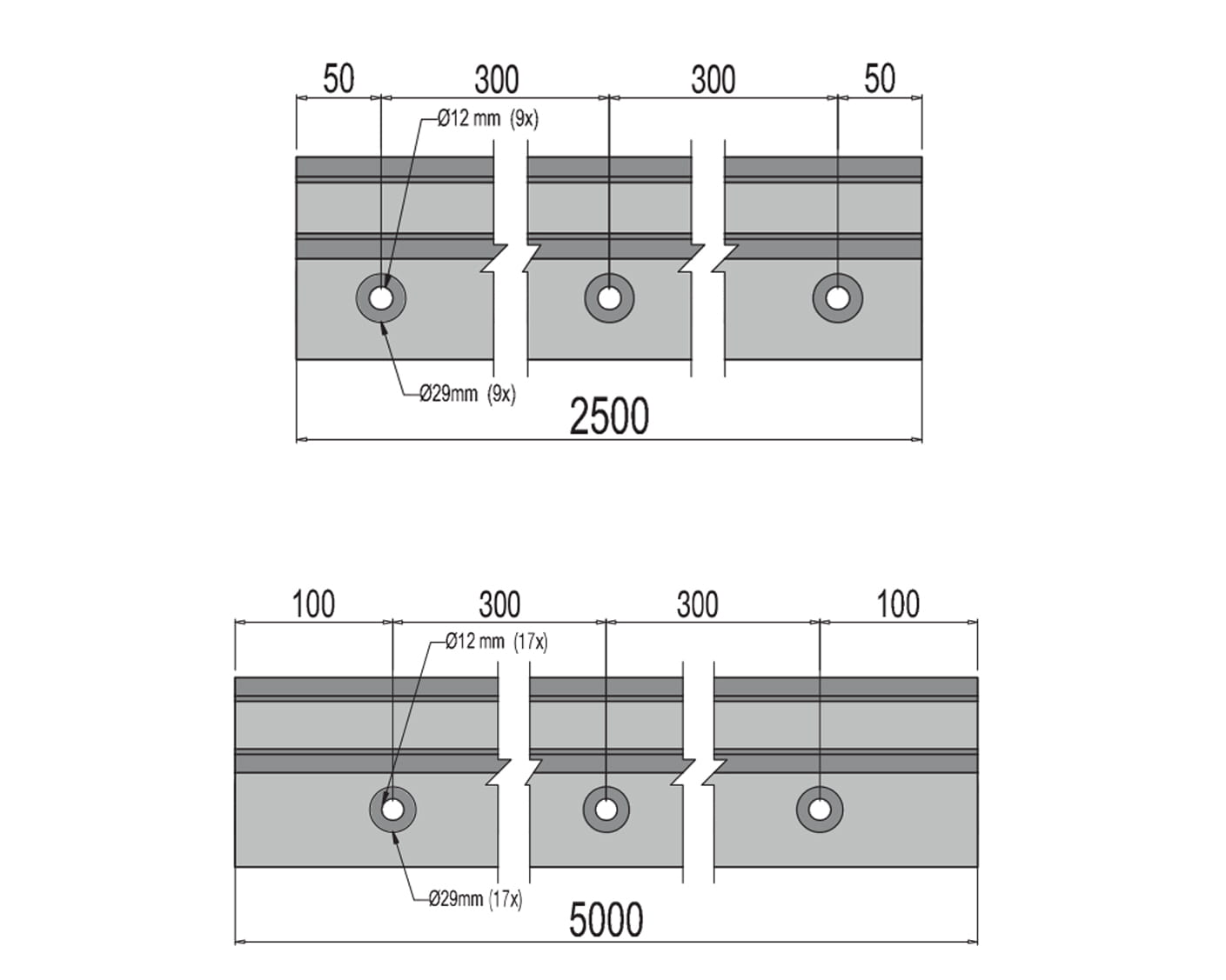 Aluminiumsprofil for glass - feste fra toppen L / 2,5m - Bilde 6