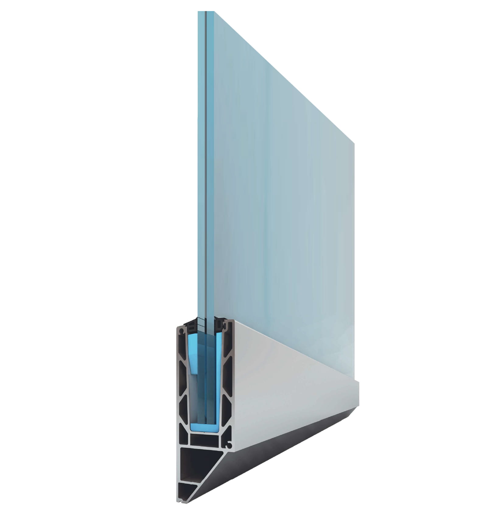 Aluminiumsprofil for glass - sidefeste Y / 2,5m - Bilde 2