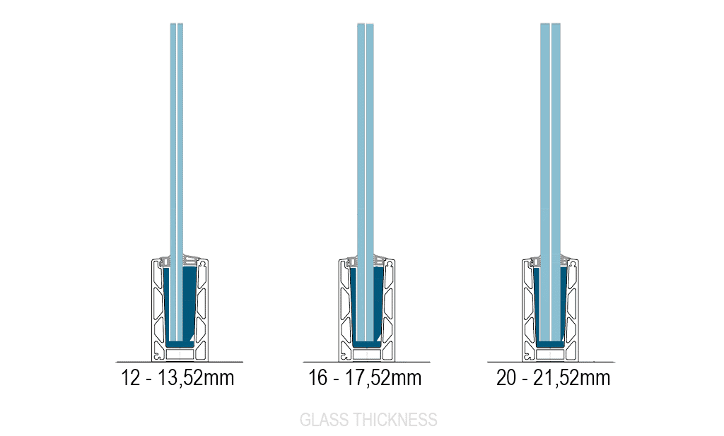 Aluminiumsprofil for glass - feste fra toppen U - RAL 9005 MAT / 5m - Bilde 5
