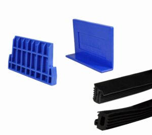 Et sett med gummier og kiler for glass 16-17,52 mm