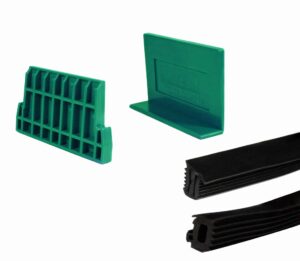 Et sett med gummier og kiler for glass 20-21,52 mm