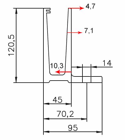 Aluminiumsprofil for glass - feste fra toppen L /2,5m - Bilde 5