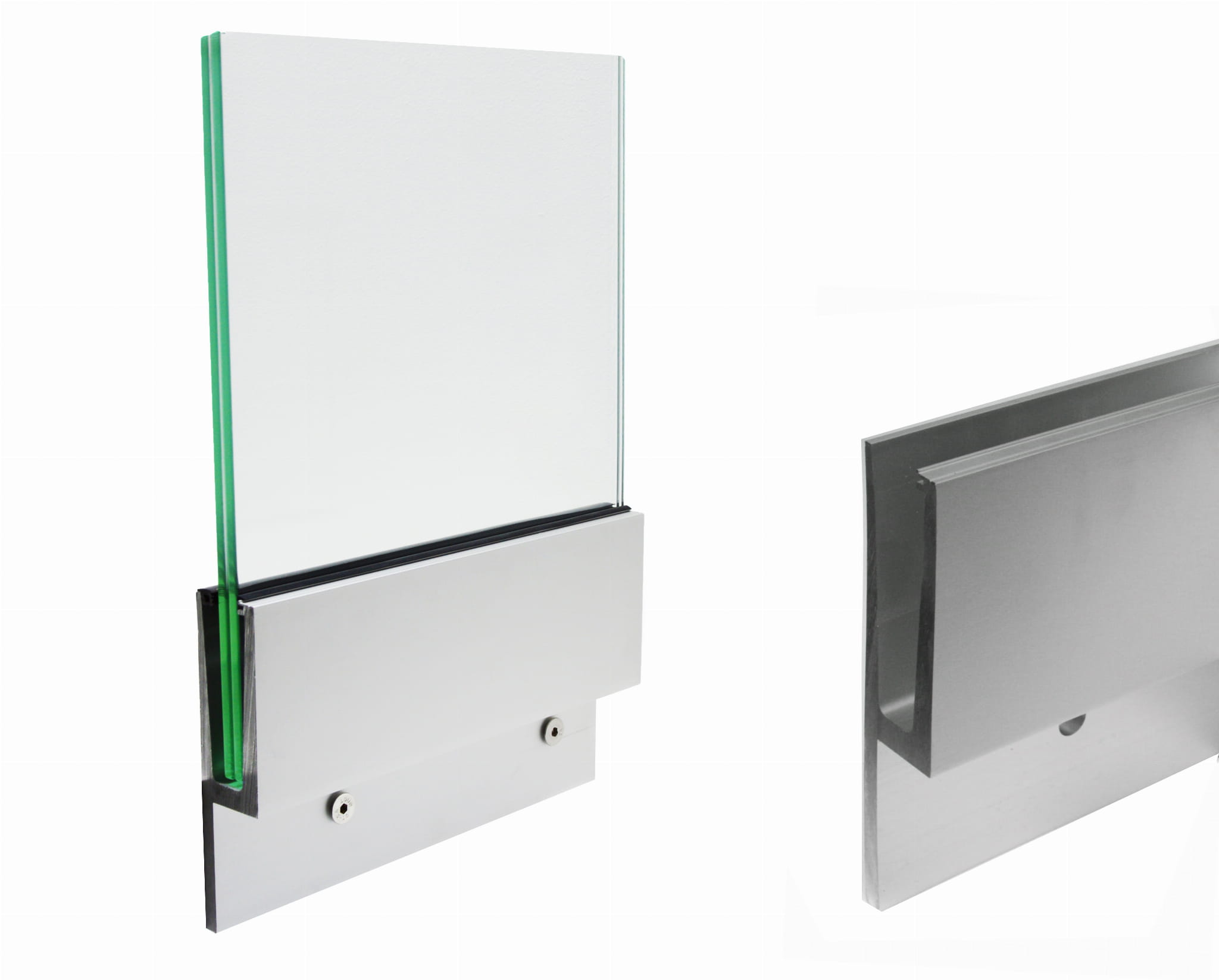 Aluminiumsprofil for glass, sidefeste (Y) / 2,5m