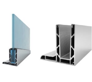 Aluminiumsprofil for glass - feste fra toppen L / 5m