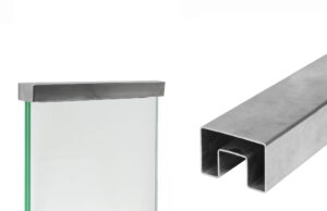 Håndlist 60x40mm for glass, AISI 316, SATENG / 1m