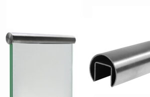Håndlist - påført glass - Ø 42,4x1,5mm, AISI 316, SATIN / 5m