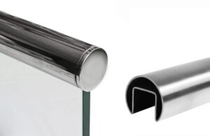 Håndlist - påført glass - Ø 42,4x1,5mm, AISI 316, SPEIL / 5m