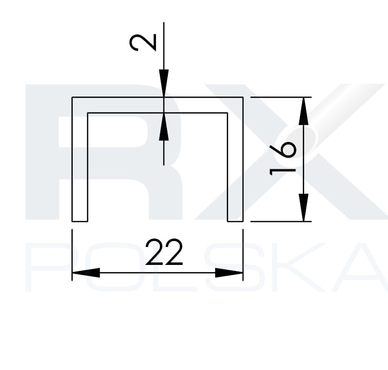 U-profil for glass 17,52 mm, Satin-ELOX, AL / 3m - Bilde 2