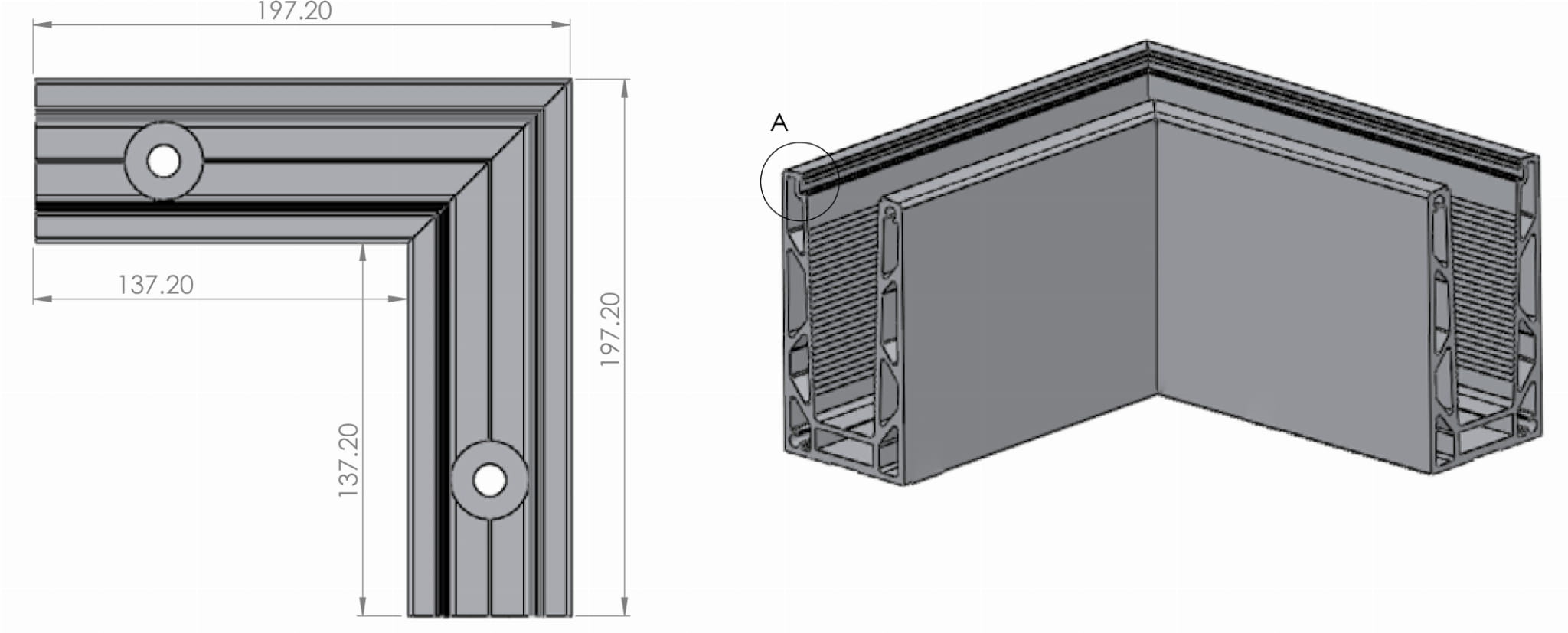 Utvendig aluminiumsvinkel ETP.K100.30.AL.A, ELOSERT - Bilde 2
