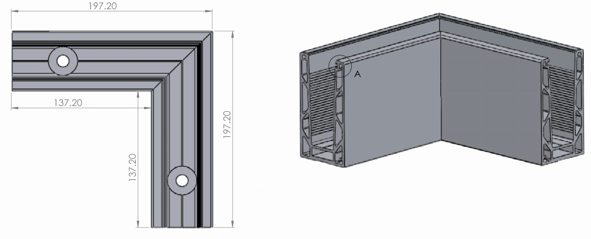 Innvendig aluminiumsvinkel ETP.K100.30.AL.A, ELOSERT - Bilde 2