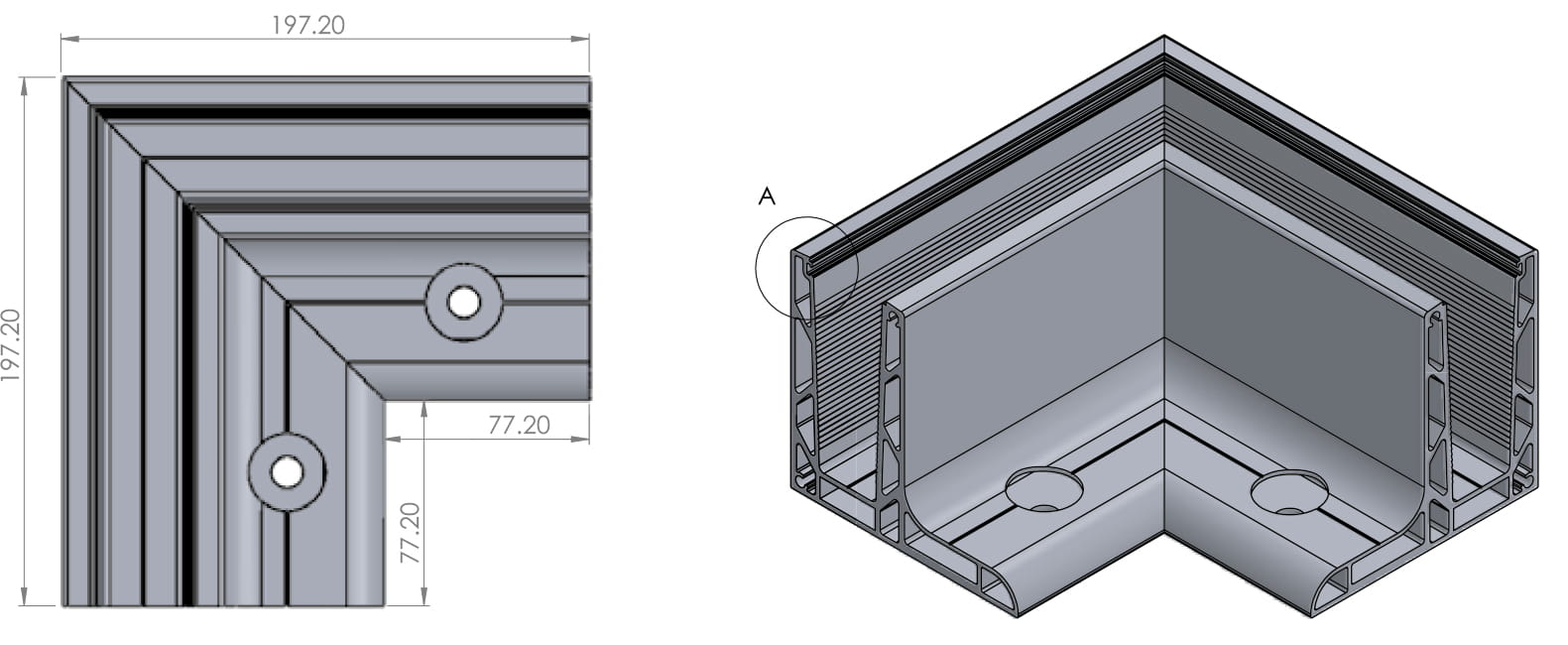 Utvendig aluminiumsvinkel ETP.K105.30.AL.A, ELOSERT - Bilde 2
