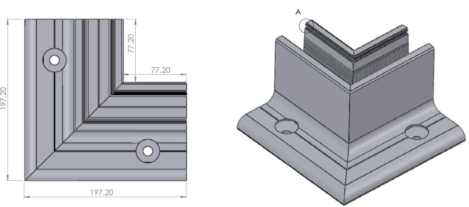 Innvendig aluminiumsvinkel ETP.K105.30.AL.A, ELOSERT - Bilde 2