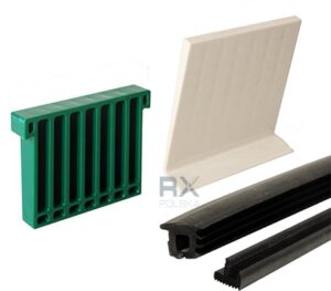 Et sett med gummier og pakninger for glass 16,76 mm for profil ETP