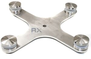 Punktfeste av SPIDER glass - 4 arm, AISI 304, SATIN