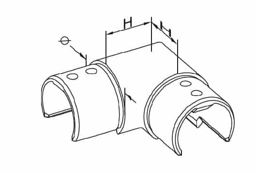 Albue 90° for sporrør 48,3 mm, AISI 304, SATIN - Bilde 4