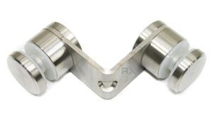 Glassadapter for glass 90° rotule 30mm, med monteringshull ? 10,5 mm, AISI 304, SATENG