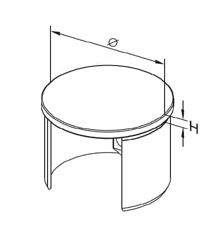 Endelokk for spor 42,4x1,5mm, AISI 316, SATIN - Bilde 7