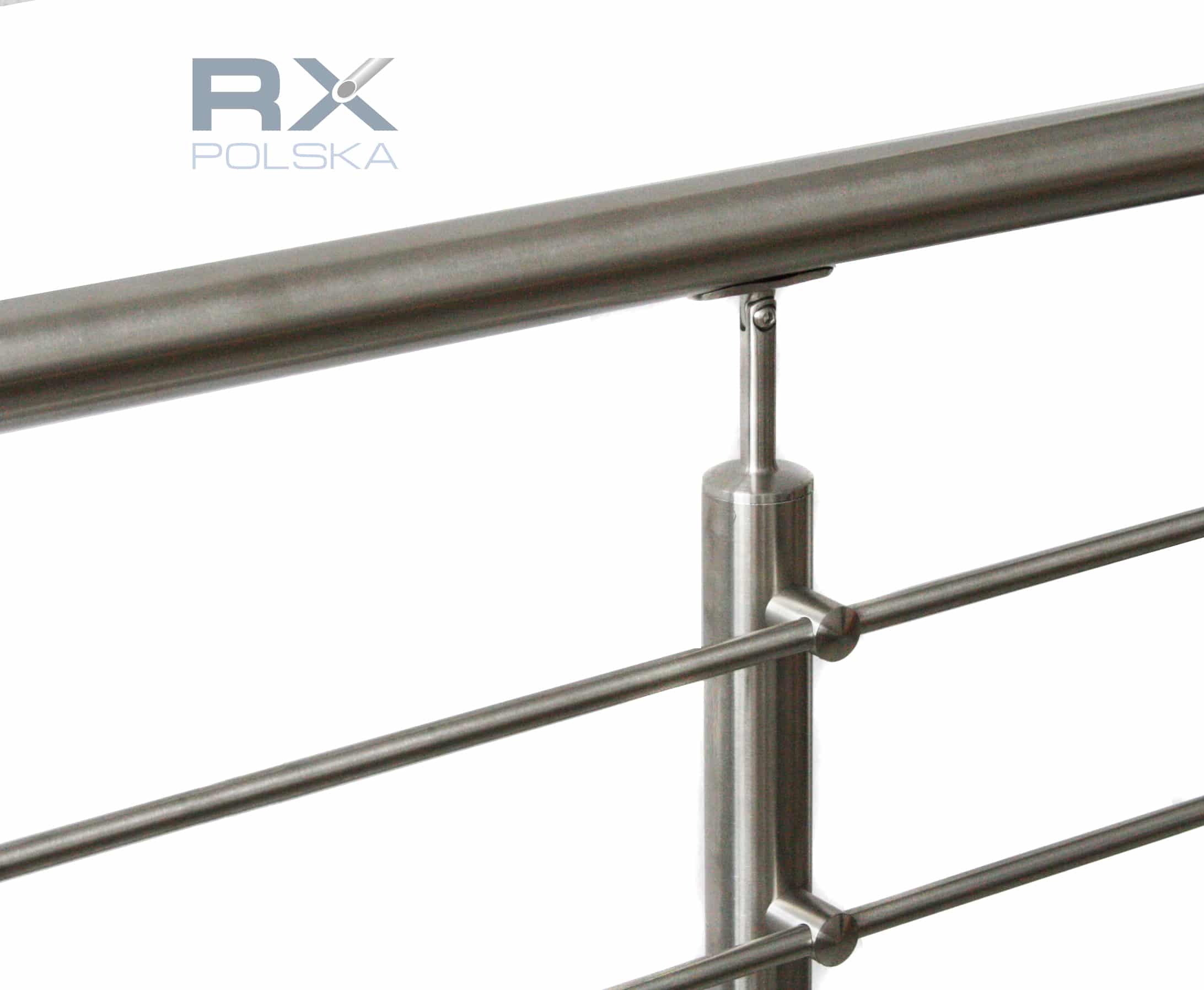 Stolpe 42,4mm med 7 tverrstangholdere for rør 12mm, AISI 316, SATIN - Bilde 9