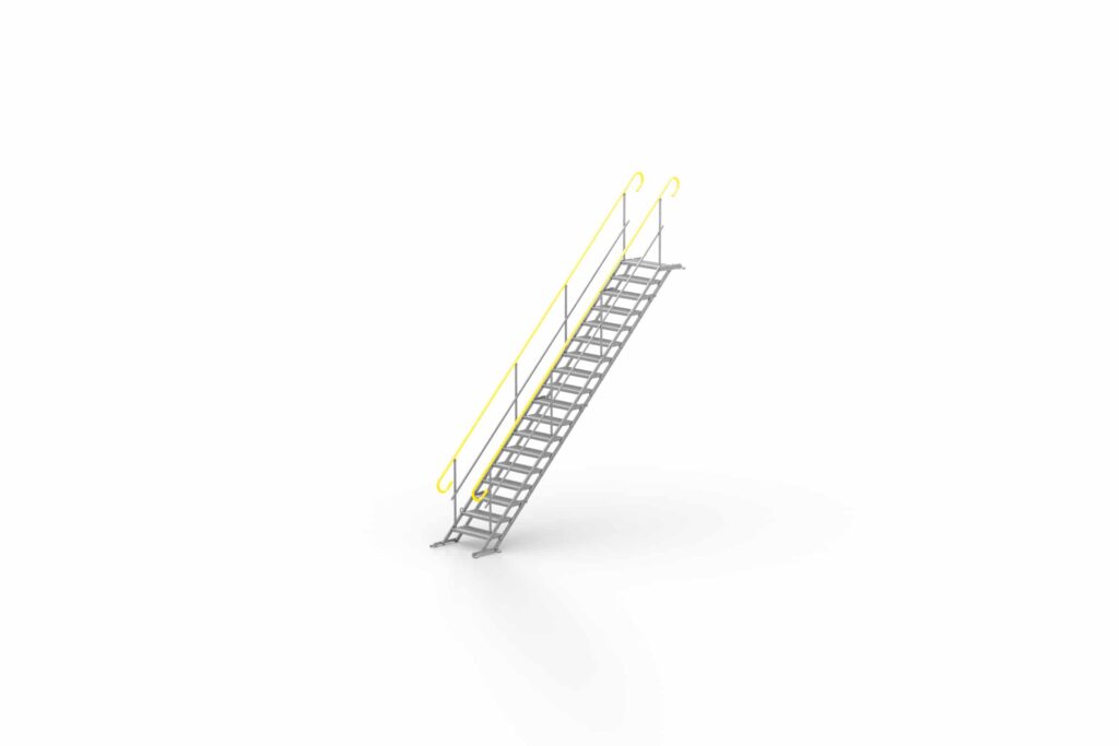 TAS 18 trinns byggetrapp med rekkverk – trinnløs justering – DENNE KAN LEASES FRA KR. 569,- EKSL MVA PR MND