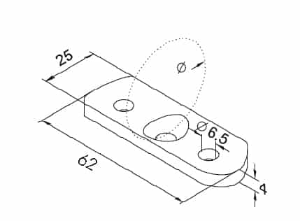 Universalfeste for 50,8 mm, AISI 304, SPEIL - Bilde 3