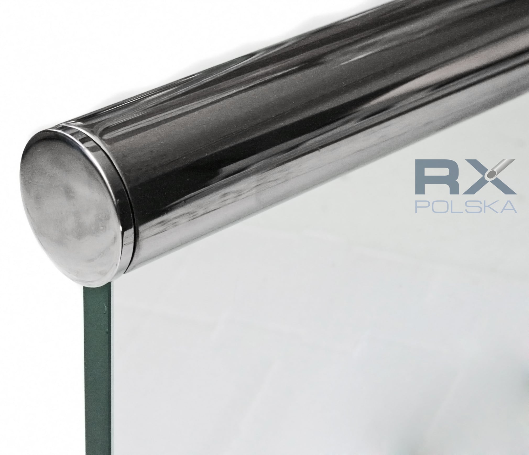 Håndlist - påført glass - Ø 42,4x1,5mm, AISI 304, SPEIL - Bilde 3