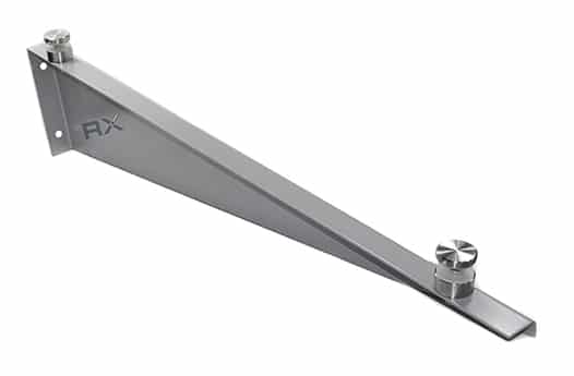 Glassbaldakiner Small Arm GRÅ (høyre), AISI 304, PULVERLAKKERT