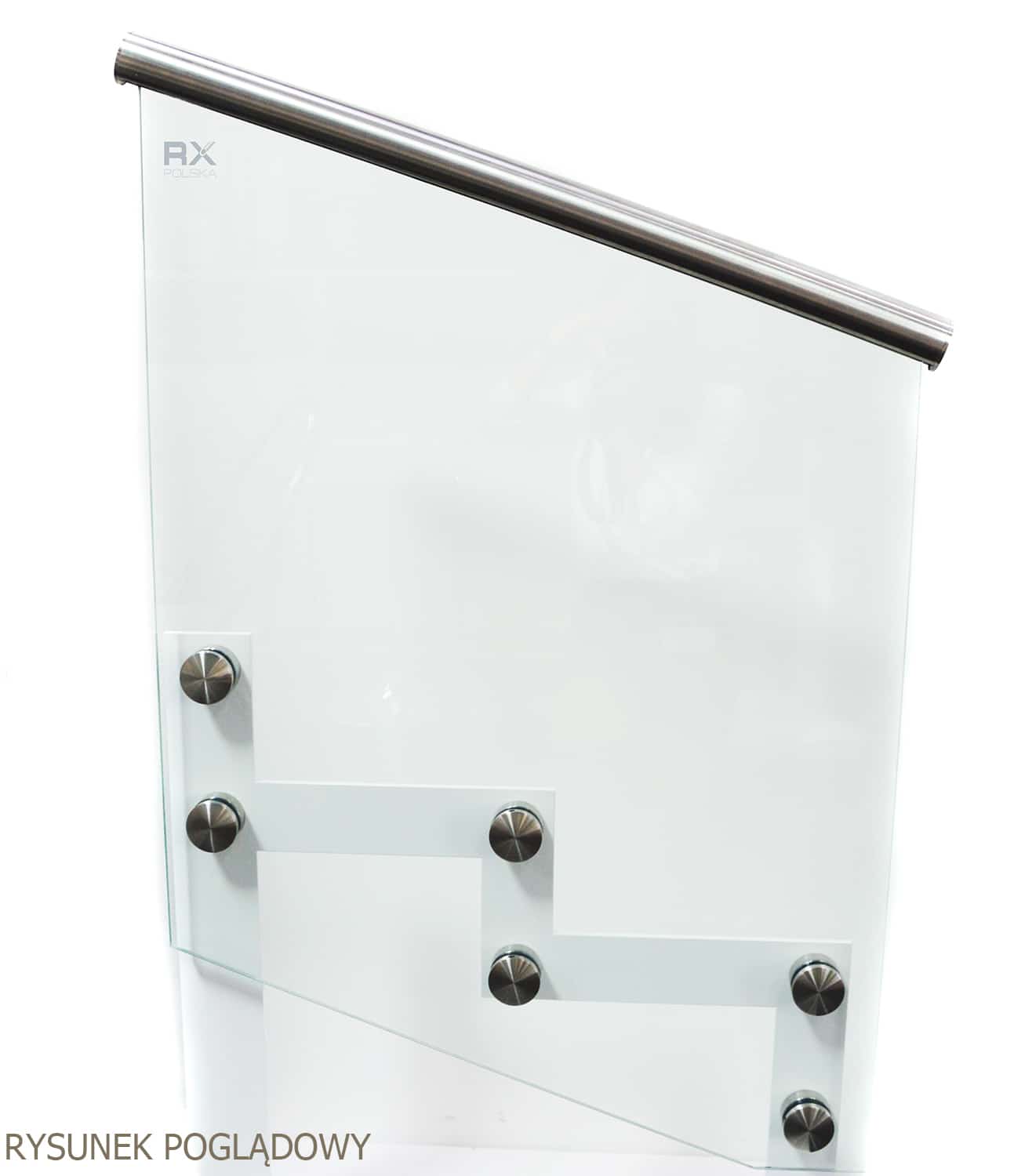 Håndlist - påført glass - Ø 42,4x1,5mm, AISI 304, SPEIL - Bilde 7