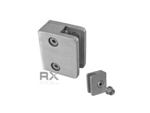 Glassholder 60x60 - frontmontering, for rør 42,4mm, AISI 316, SATIN