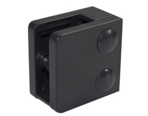 Glassklemme 45x45mm for flat, ZAMAK, Sort - RAL 9005
